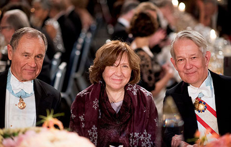 Svetlana Alexievich at the Nobel Banquet.