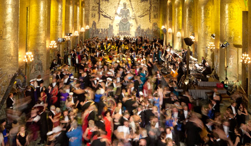 The dance floor in the Golden Hall