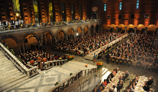 1,250 guests are seated at the Nobel Banquet