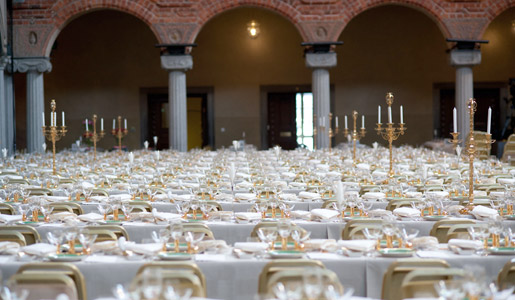 Tables in the Blue Hall