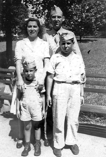 Diamond with older brother Richard and parents, summer, 1944