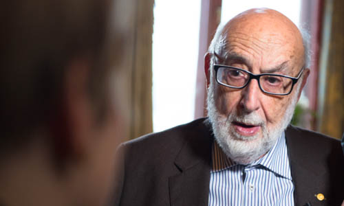 François Englert during the interview with Nobelprize.org