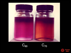 Images of the first samples of C60 and C70 chromatographically separated