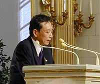 Gao Xingjian håller sin Nobelföreläsning