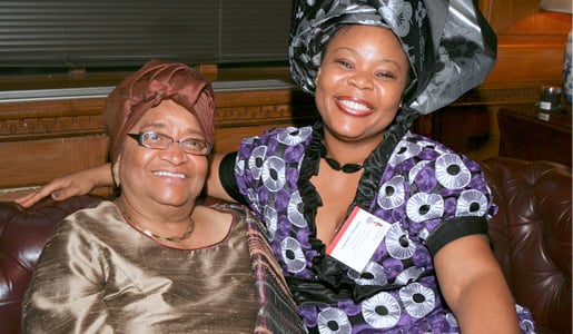 Ellen Johnson Sirleaf, President of Liberia, and Leymah Gbowee