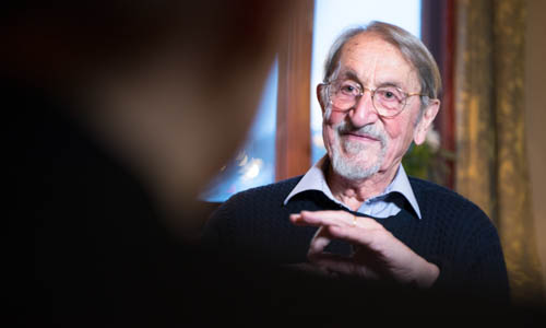 Martin Karplus during the interview with Nobelprize.org