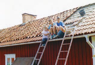 Putting on a new roof on our summer house in Sweden.