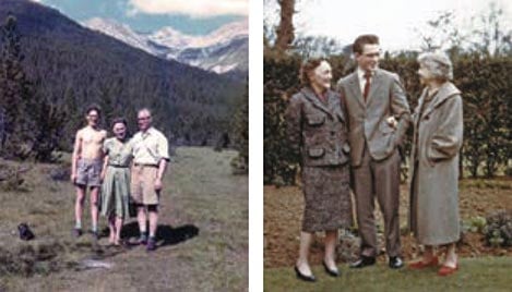 Mike and parents in the Austrian Alps. Mike with mother and paternal grandmother.