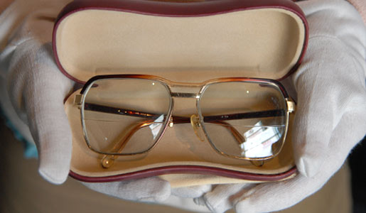 A pair of glasses were donated by the Dalai Lama