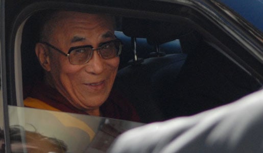 The Dalai Lama leaves the Nobel Museum