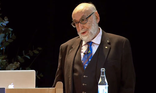 François Englert delivering his Nobel LectureFrançois