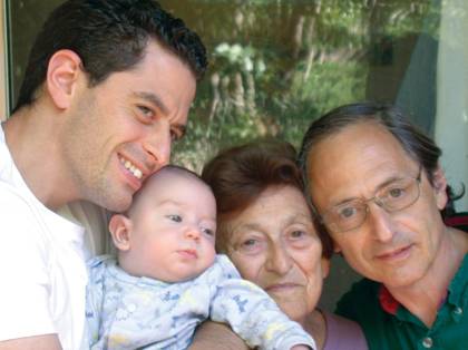Four generations. Daniel, Barak, Gertrude and Michael Levitt in Stanford, 2003. 
