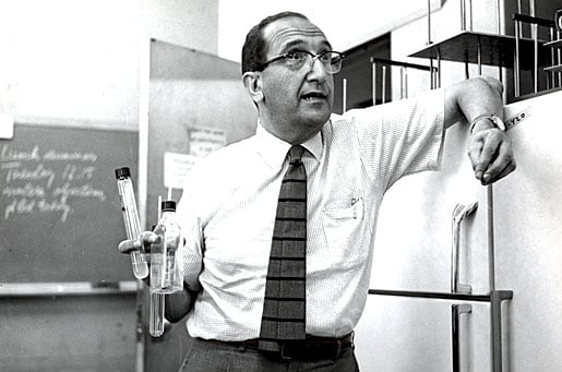 Salvador Luria teaching at MIT