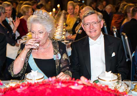Princess Christina of Sweden and William E. Moerner at the table of honour.