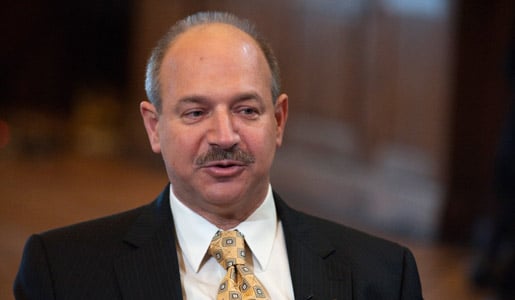 Bruce A. Beutler at Nobel Media's taping of the TV-program 'Nobel Minds' in the Bernadotte Library at the Royal Palace, 9 December 2011