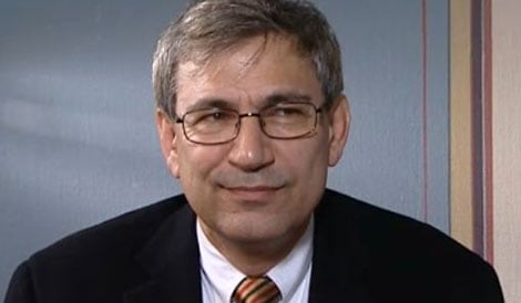 Orhan Pamuk during the interview