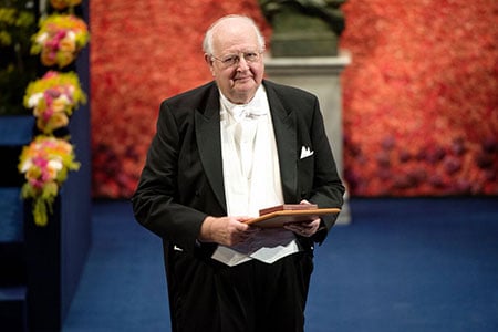 Angus Deaton after receiving his Prize at the Stockholm Concert Hall