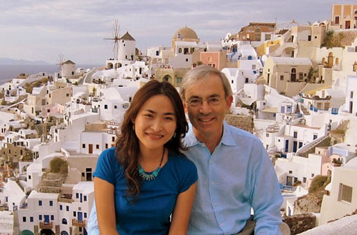 With Rachel Ngai at a conference in Santorini, 2008