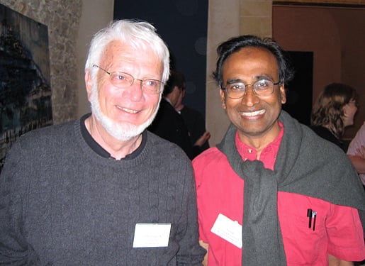 Thomas A. Steitz and Venkatraman Ramakrishnan in Erice 2006