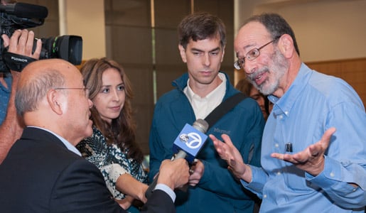 Alvin E. Roth at the press conference after the announcement of the 2012 Prize in Economic Sciences
