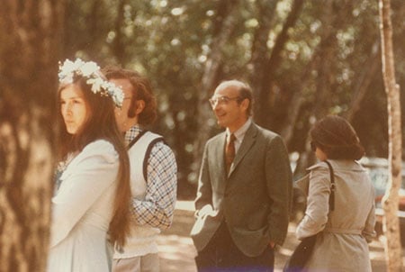 Wedding 1973: Nancy, Randy and Arthur and Sylvie Kornberg.