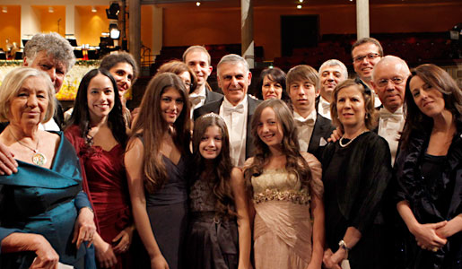 Dan Shechtman with family and friends after the Nobel Prize Award Ceremony