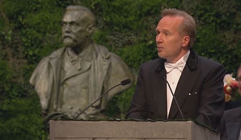 Professor Tore Ellingsen delivering the Presentation Speech for the Sveriges Riksbank Prize in Economic Sciences in Memory of Alfred Nobel