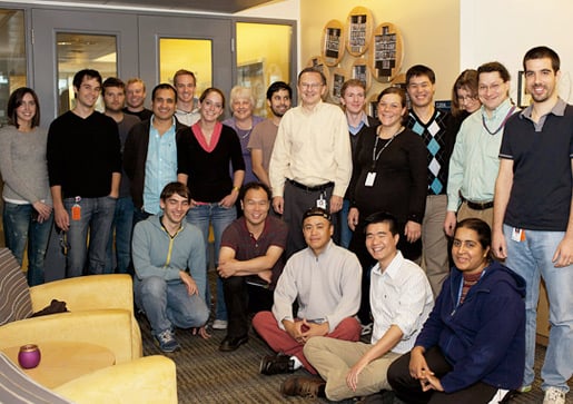 Szostak lab group photo taken shortly after the Nobel Prize announcement