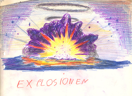 Drawing of an explosion