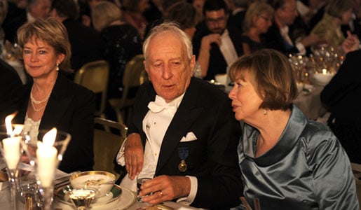 Tomas Tranströmer and his wife Monica at the Nobel Banquet