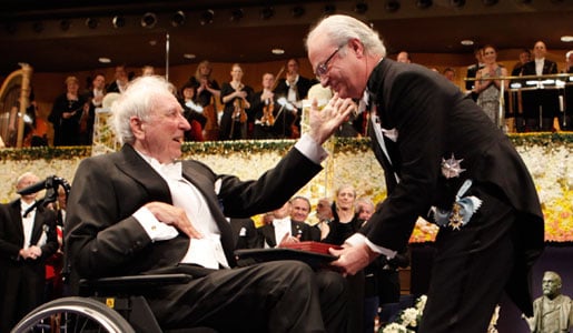 Tomas Tranströmer receiving his Nobel Medal and Diploma