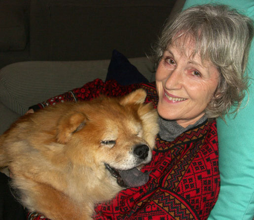 Wendy with our dog, Kiri, in 2004