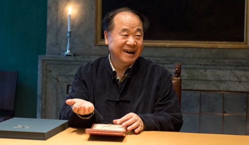 Mo Yan visits the Nobel Foundation on 12 December 2012