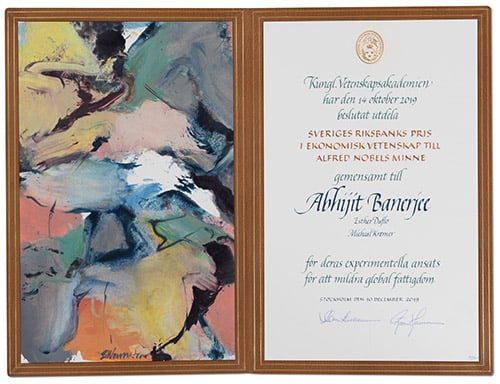 Abhijit Banerjee - Nobel diploma