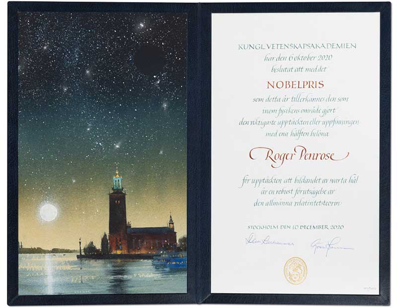 Roger Penrose Nobel Diploma