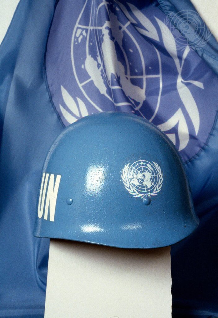 A blue helmet