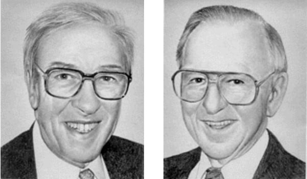 Portrait photos of two men